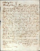 Bill of sale of a slave named John from the Estate of David Milburn to Ammon Underwood