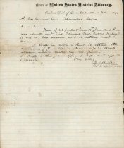 Letter to A. Underwood From D. J. Baldwin.