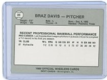 Braz Davis Baseball Rookie Card