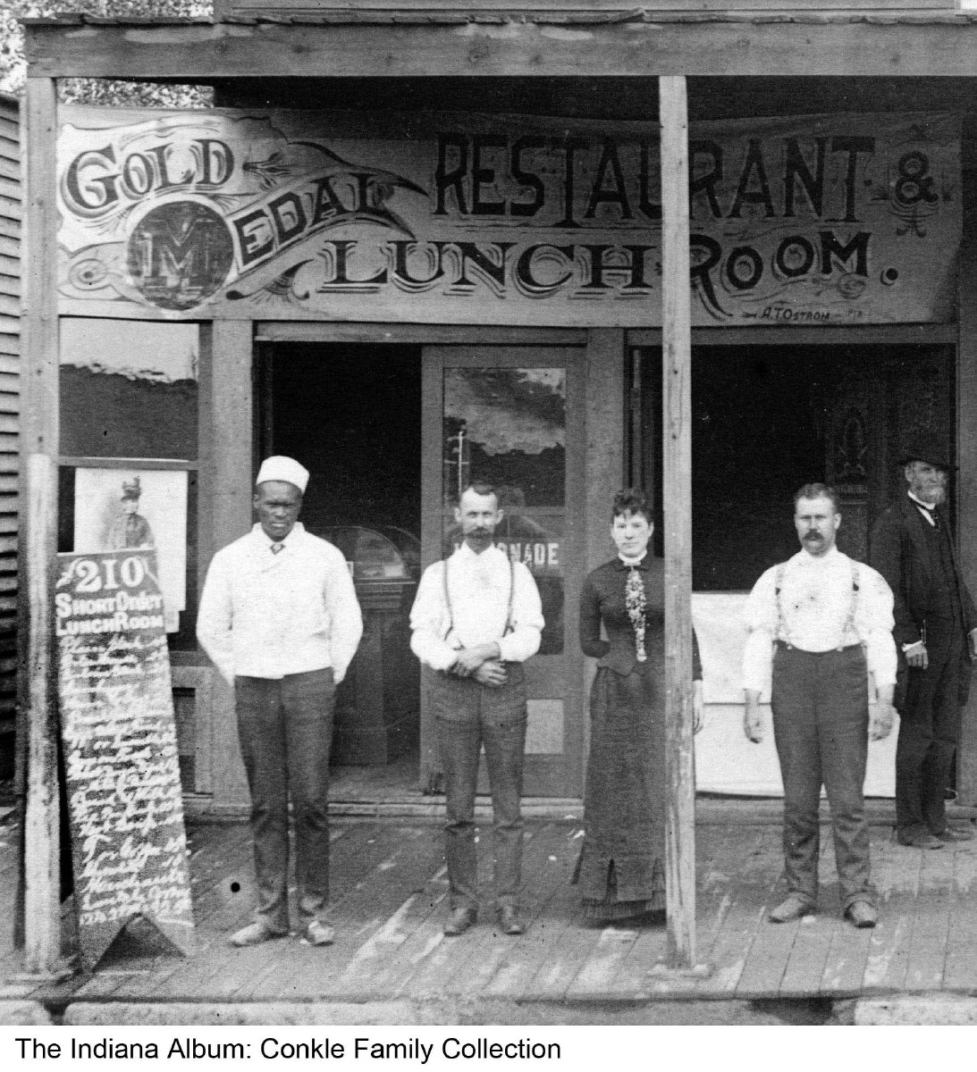 card of Gold Medal Restaurant and secondhand store, Muncie