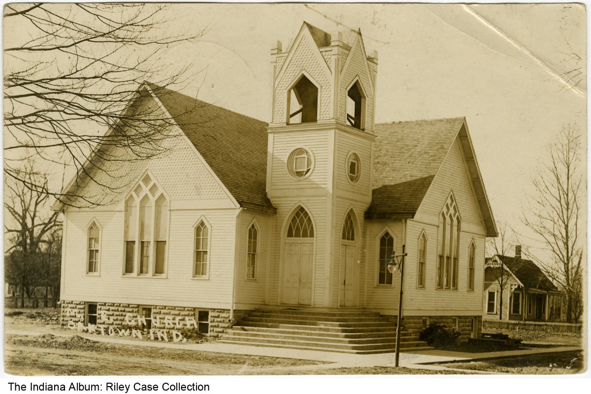 Methodist Episcopal Church, Oaktown, Indiana, circa 1915 Date on back