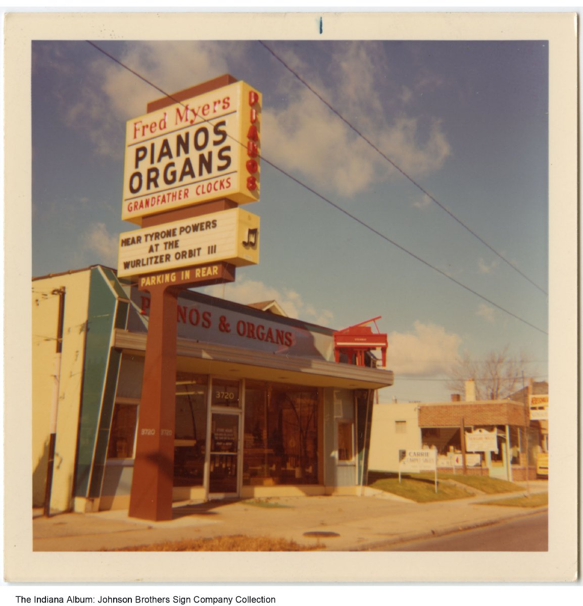 Fred Myers Piano and Organ store, Fort Wayne, Indiana, ca. 1960 The