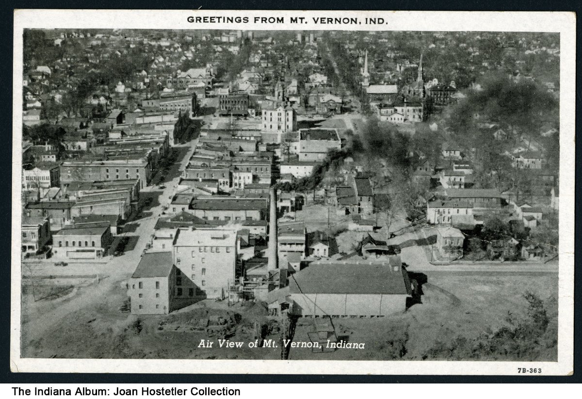 Aerial View Of Mount Vernon Indiana Circa 1935