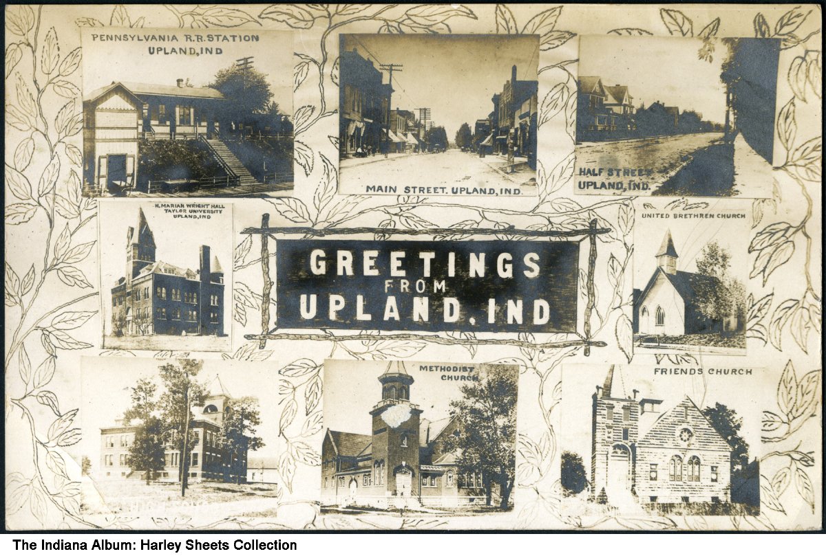 Eight views of Upland, Indiana, circa 1910 Included are the