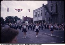 Marching Band in Warsaw Centennial Parade, Warsaw, Indiana, July 5, 1954