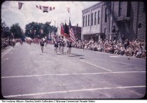 Flag Bearers in Warsaw Centennial Parade, Warsaw, Indiana, July 5, 1954