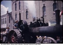 Steam engine tractor in Warsaw Centennial Parade, Warsaw, Indiana, July 5, 1954