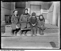 Children on porch steps, Rushville, Indiana, circa 1903