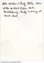 Alta Miller and Judy Stutz at the Miller's Cider Mill, Middlebury, Indiana,