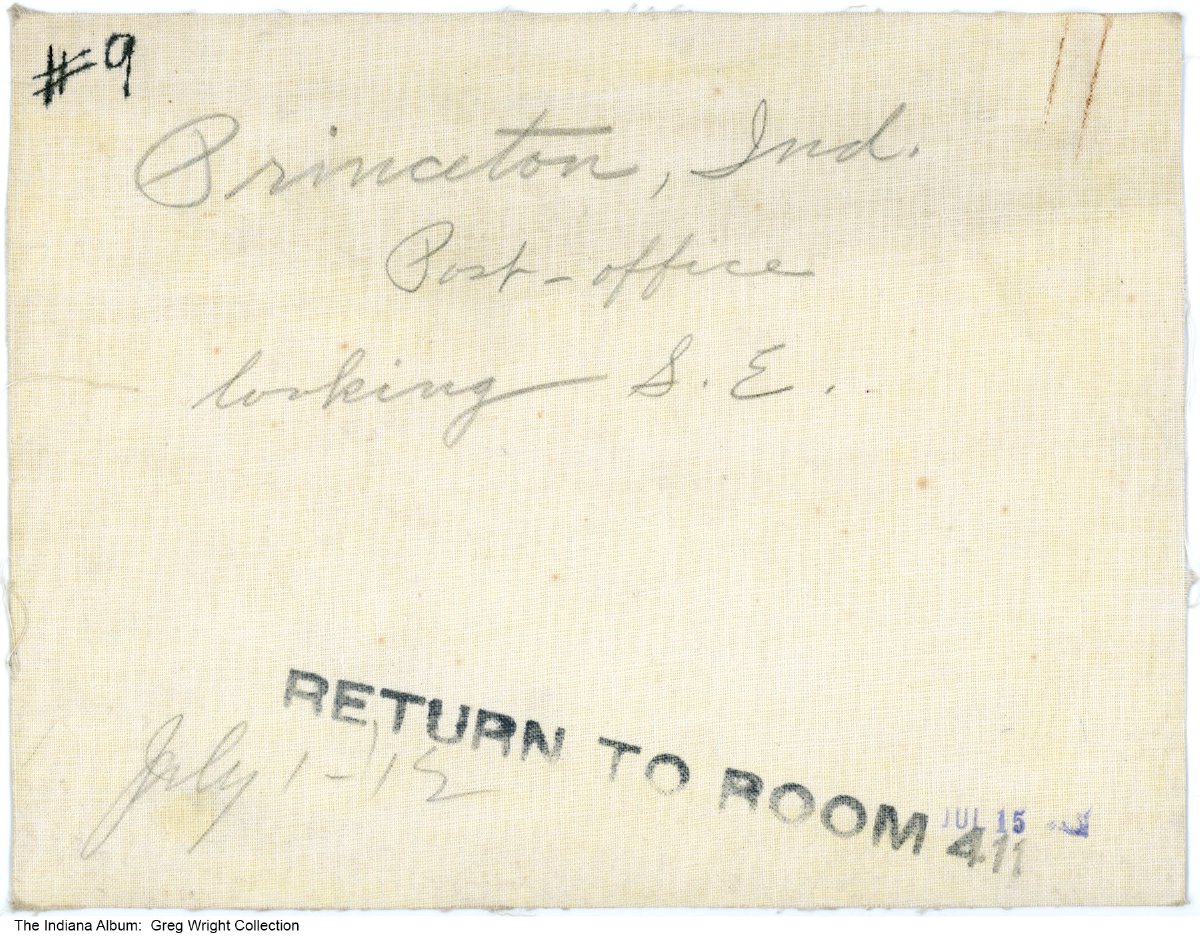 Post office construction, Princeton, Indiana, circa 1912 Back reads