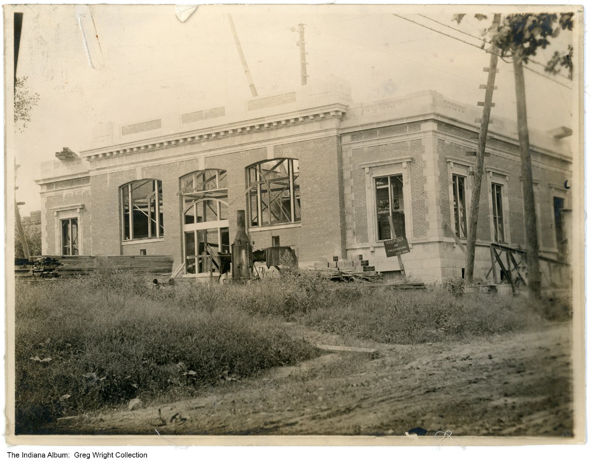 Post office construction, Princeton, Indiana, circa 1912 Back reads