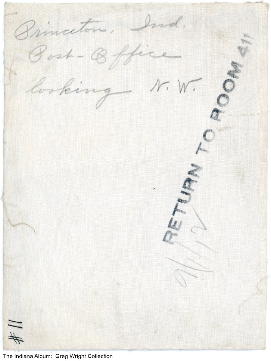 Post office construction, Princeton, Indiana, circa 1912 Back reads