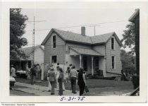 Auction at Faye (Braun) Overly's house (1891-1975), Logansport, Indiana, 1975