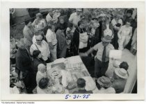 Auction at Faye (Braun) Overly's house (1891-1975), Logansport, Indiana, 1975