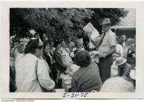 Auction at Faye (Braun) Overly's house (1891-1975), Logansport, Indiana, 1975