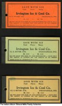 Irvington Ice and Coal Company coupon booklets, Indianapolis, Indiana, circ