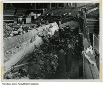 Aftermath of October 31, 1963 gas explosion at Indiana State Fairgrounds Coliseum, Indianapolis, Indiana, 1963