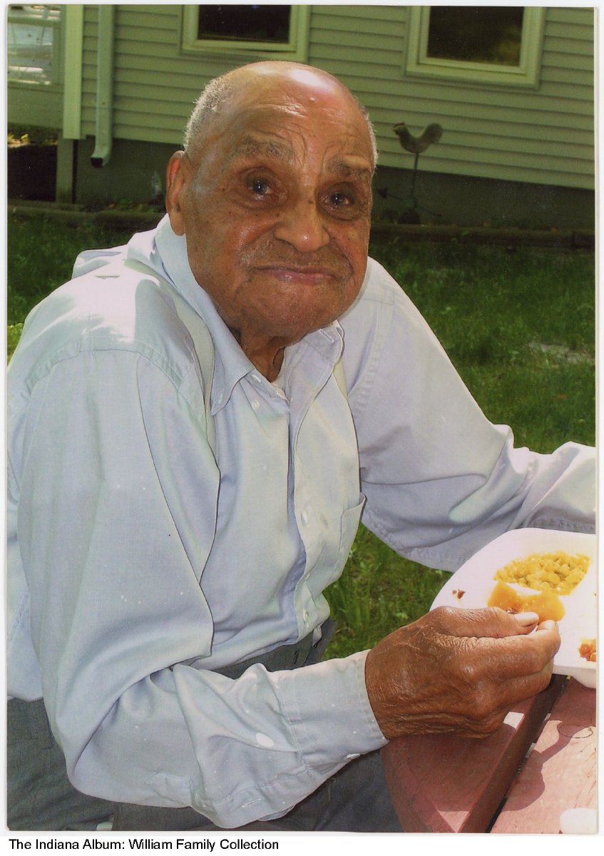Homer Williams Sr. enjoys a meal at Fox Lake, Angola, Indiana, 2010