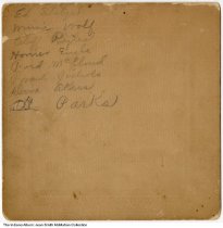 Cliff Pyles and friends pose on a bridge, Sullivan, Indiana, circa 1907