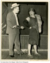 Robert W. McDuff with female impersonator at Duffy's Tavern, Indianapolis, 