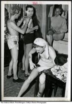 Female impersonators dressing backstage at Duffy's Tavern, Indianapolis, In