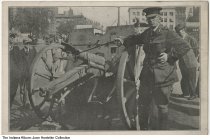 Lt. R.A. Shaw poses with a 77mm gun at an Allied War Exhibit in University Park, Indianapolis, Indiana, 1918
Postcard of School 32, Indianapolis, Indiana, circa 1906
Postcard of School 32, Indianapolis, Indiana, circa 1906
Postcard of School 32, I