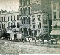 Stereograph of 24-38 East Washington Street, Indianapolis, Indiana, circa 1