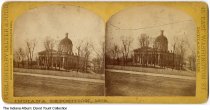 Stereograph of Indiana Statehouse, Indianapolis, Indiana, circa 1874