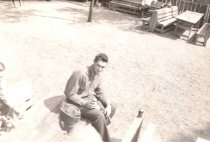 George Dempsey Drinking Beer