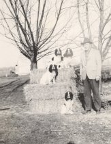 Pearl S. Hansen with his Spaniels