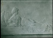 Clay Bas-Relief Woman Lounging