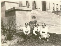 Sitting in front of the old High School