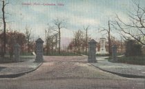 Postcard of an entrance to Goodale Park in Columbus, Ohio