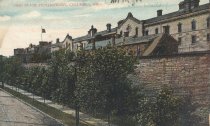 Postcard of exterior view of Ohio State Penitentiary