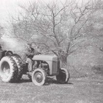 Donald Green spraying fruit trees