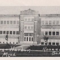 Roosevelt School Exterior Black and White