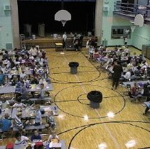 Roosevelt School Last Lunch in Gym and Multi Puprose Room