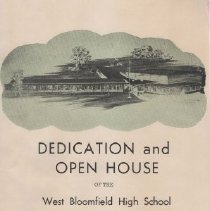 jDedication and Open House of the West Bloomfield High School October 16, 1