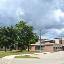 Angled View of Abbot Middle School's Main Entrence 2015