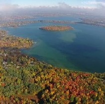 Orchard Lzke Apple Island Fall Aerial Photo 6 of 7