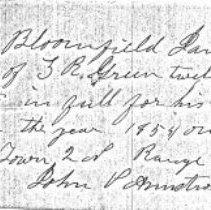 Levi Greene Family Tax Receipt 1855