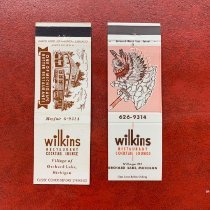 Wilkins Restaurant Menu and Matchbooks