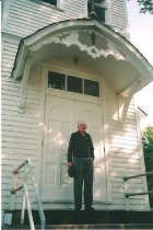 Nick Celinsky in front of St Marys Church