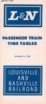 Passenger Train Time Tables, November 21, 1969 --  Louisville and Nashville Railroad