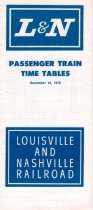 Passenger Train Time Tables, December 10, 1970 --  Louisville and Nashville Railroad