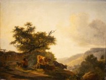 Landscape with Cattle and Farmer