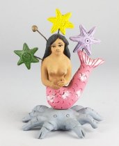 Mermaid on Crab with Stars