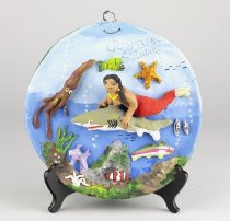 Mermaid Riding Shark Plate