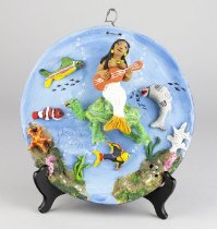 Mermaid Playing Guitar Plate