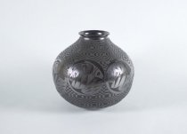 Blackware Vessel with Slip Design